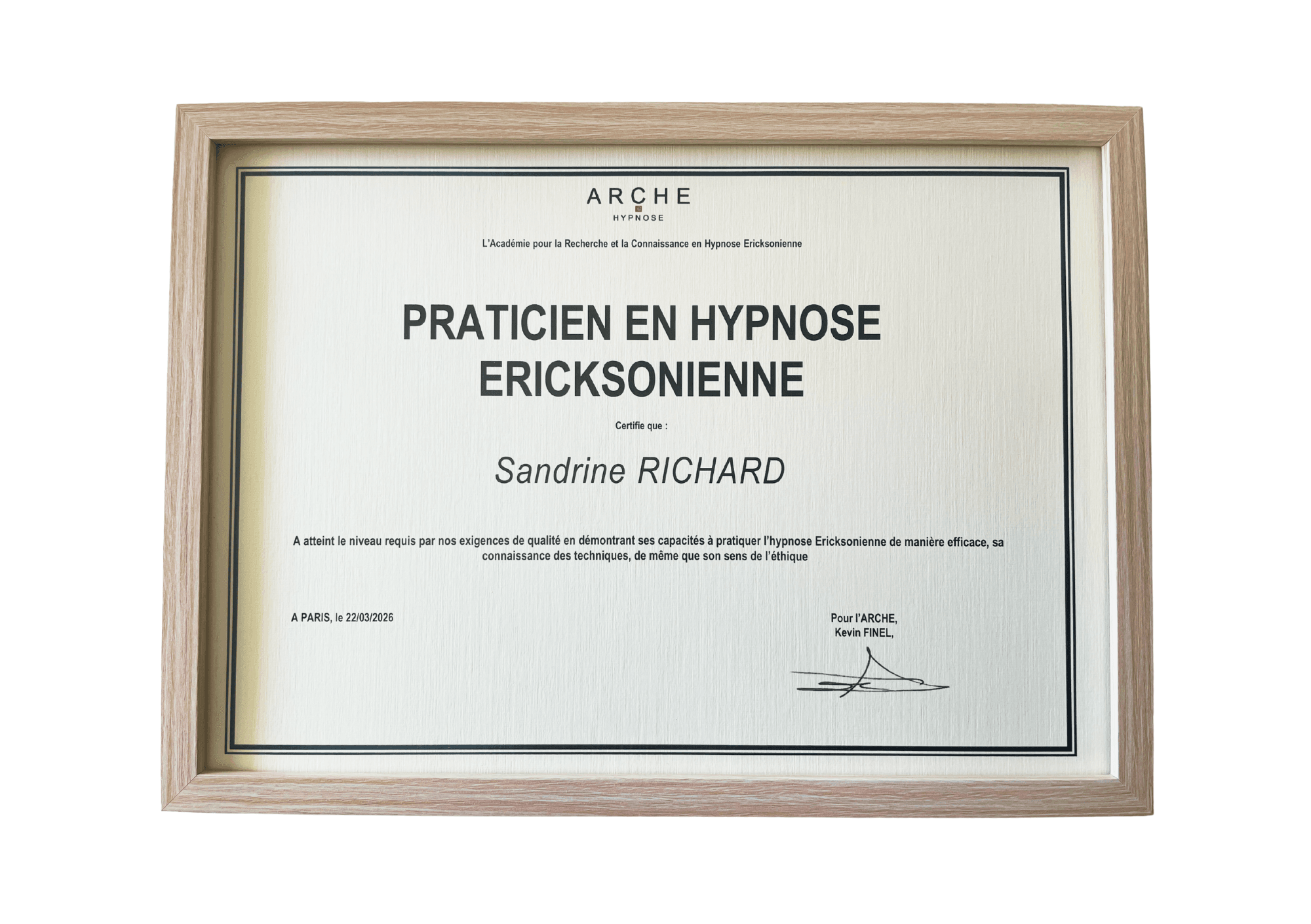 attestation arche sandrine richard